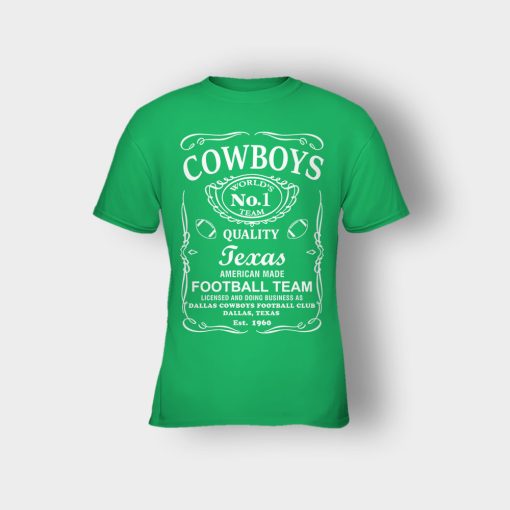 Cowboys-Dallas-Whiskey-Graphic-DAL-Cotton-JD-Whisky-1960-Kids-T-Shirt-Irish-Green