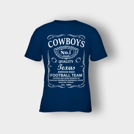 Cowboys-Dallas-Whiskey-Graphic-DAL-Cotton-JD-Whisky-1960-Kids-T-Shirt-Navy