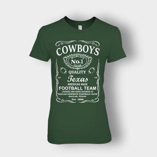 Cowboys-Dallas-Whiskey-Graphic-DAL-Cotton-JD-Whisky-1960-Ladies-T-Shirt-Forest