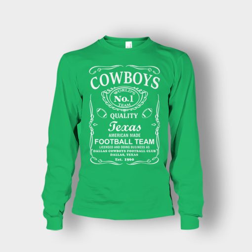 Cowboys-Dallas-Whiskey-Graphic-DAL-Cotton-JD-Whisky-1960-Unisex-Long-Sleeve-Irish-Green