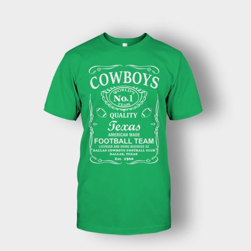 Cowboys-Dallas-Whiskey-Graphic-DAL-Cotton-JD-Whisky-1960-Unisex-T-Shirt-Irish-Green