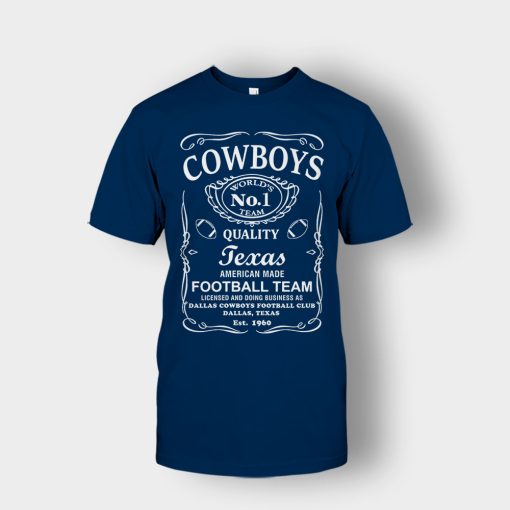 Cowboys-Dallas-Whiskey-Graphic-DAL-Cotton-JD-Whisky-1960-Unisex-T-Shirt-Navy