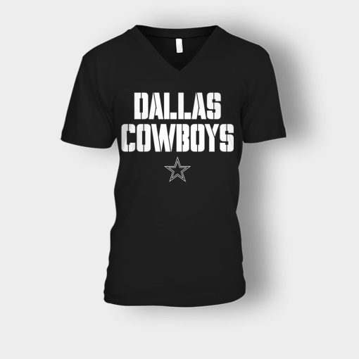 DALLAS-COWBOYS-Authentic-Apparel-NWT-NFL-Unisex-V-Neck-T-Shirt-Black