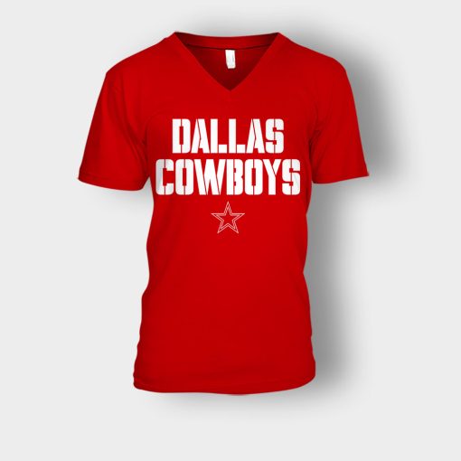 DALLAS-COWBOYS-Authentic-Apparel-NWT-NFL-Unisex-V-Neck-T-Shirt-Red