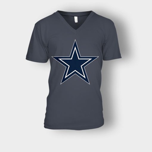 Dallas-Cowboys-Logo-Unisex-V-Neck-T-Shirt-Dark-Heather