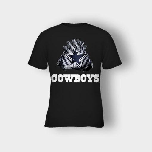 Dallas-Cowboys-NFL-Gloves-Design-Kids-T-Shirt-Black