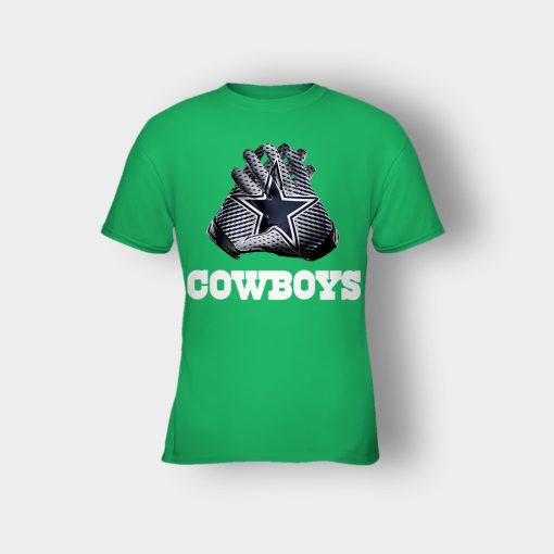 Dallas-Cowboys-NFL-Gloves-Design-Kids-T-Shirt-Irish-Green