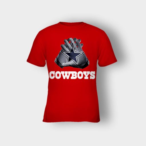 Dallas-Cowboys-NFL-Gloves-Design-Kids-T-Shirt-Red
