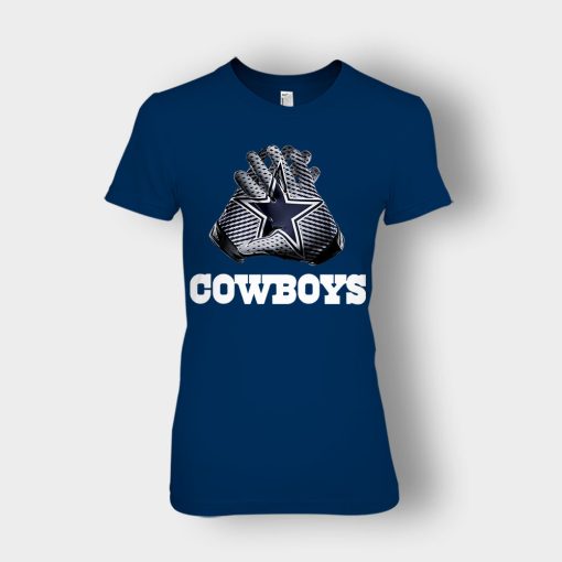 Dallas-Cowboys-NFL-Gloves-Design-Ladies-T-Shirt-Navy