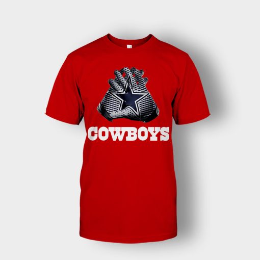 Dallas-Cowboys-NFL-Gloves-Design-Unisex-T-Shirt-Red