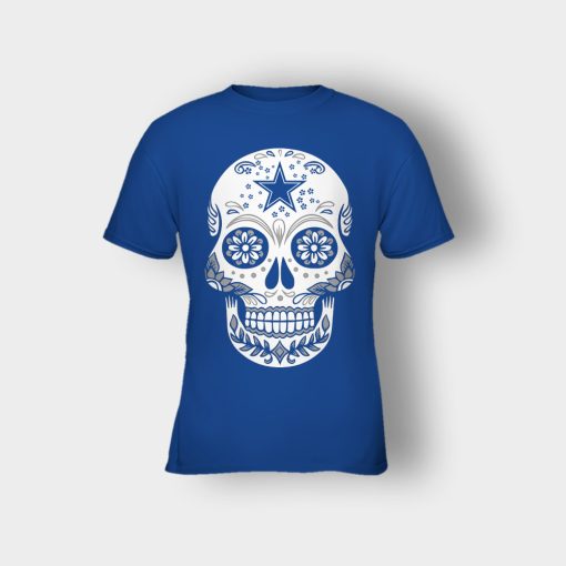 Dallas-Cowboys-the-D-Sugar-Skull-tail-gate-Americas-Team-Football-Kids-T-Shirt-Royal