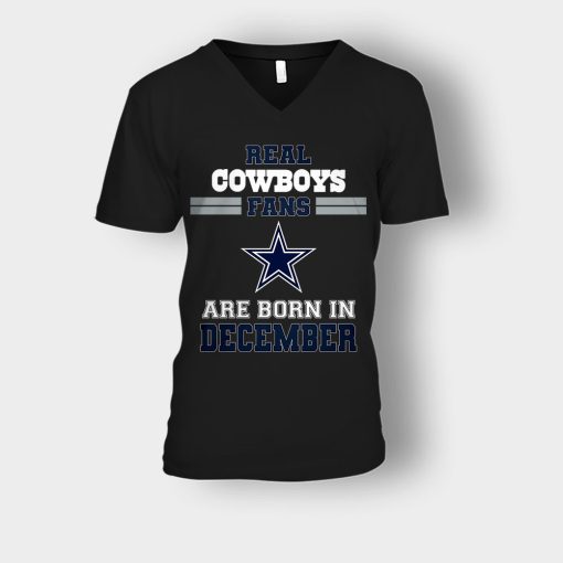 December-Birthday-Dallas-Cowboys-Fan-Unisex-V-Neck-T-Shirt-Black
