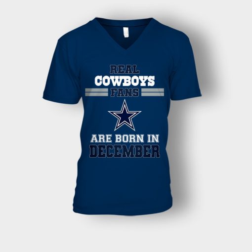 December-Birthday-Dallas-Cowboys-Fan-Unisex-V-Neck-T-Shirt-Navy