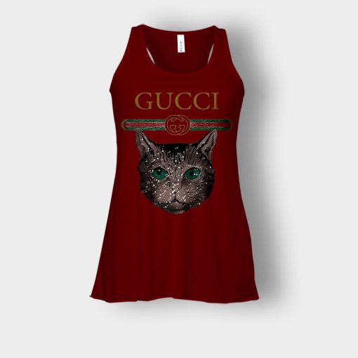 Designer-Inspired-Gucci-Cat-Bella-Womens-Flowy-Tank-Maroon