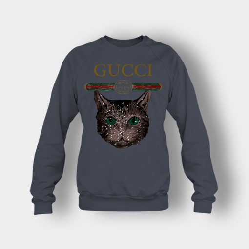 Designer-Inspired-Gucci-Cat-Crewneck-Sweatshirt-Dark-Heather