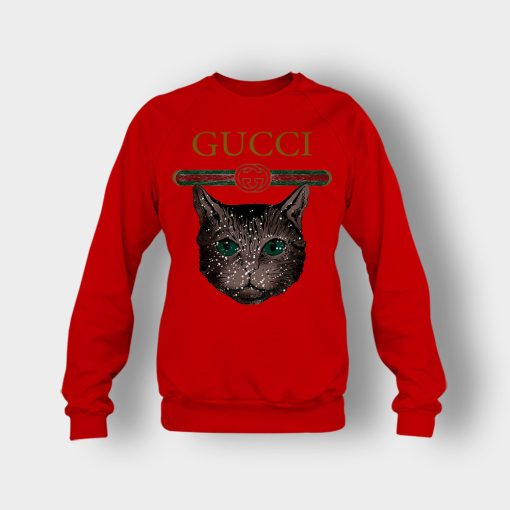 Designer-Inspired-Gucci-Cat-Crewneck-Sweatshirt-Red