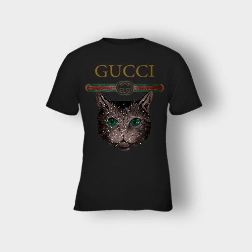 Designer-Inspired-Gucci-Cat-Kids-T-Shirt-Black