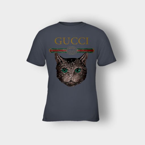 Designer-Inspired-Gucci-Cat-Kids-T-Shirt-Dark-Heather
