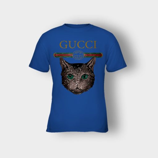 Designer-Inspired-Gucci-Cat-Kids-T-Shirt-Royal