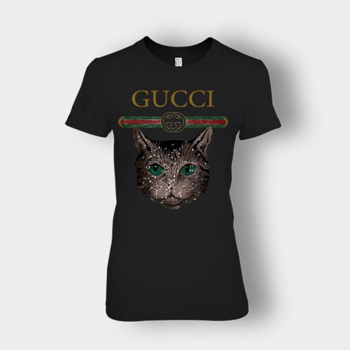 Designer-Inspired-Gucci-Cat-Ladies-T-Shirt-Black