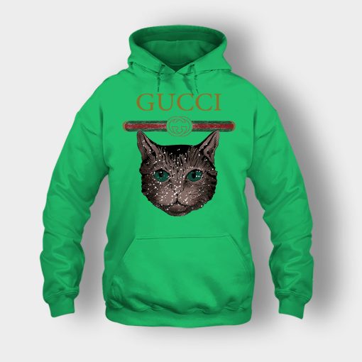 Designer-Inspired-Gucci-Cat-Unisex-Hoodie-Irish-Green