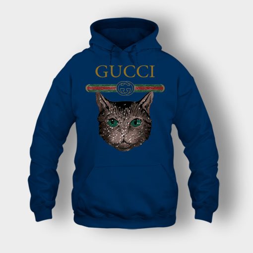 Designer-Inspired-Gucci-Cat-Unisex-Hoodie-Navy