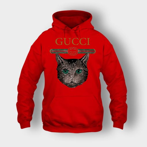 Designer-Inspired-Gucci-Cat-Unisex-Hoodie-Red