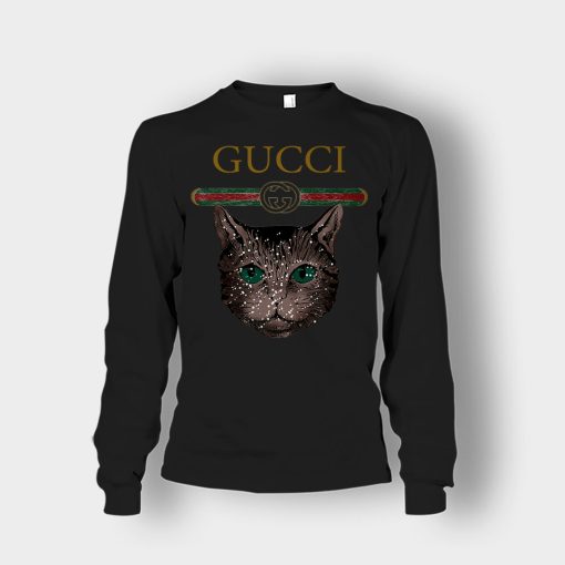 Designer-Inspired-Gucci-Cat-Unisex-Long-Sleeve-Black