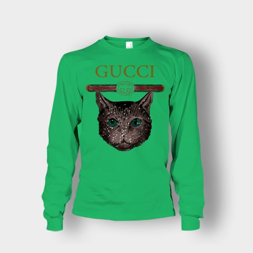 Designer-Inspired-Gucci-Cat-Unisex-Long-Sleeve-Irish-Green