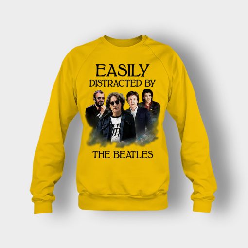 Easily-Distracted-by-The-Beatles-Crewneck-Sweatshirt-Gold