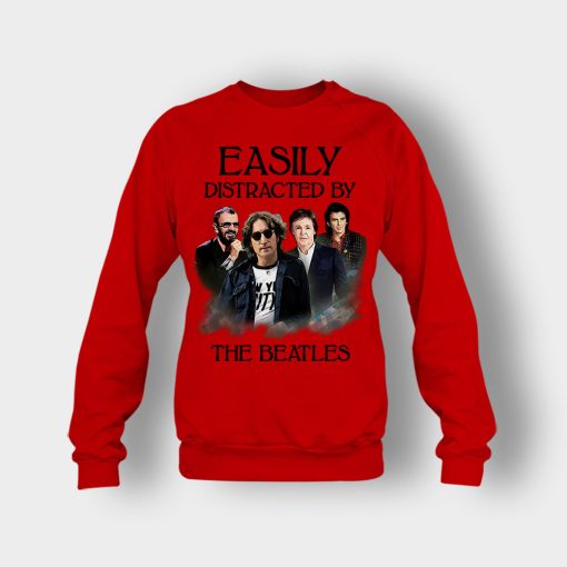 Easily-Distracted-by-The-Beatles-Crewneck-Sweatshirt-Red