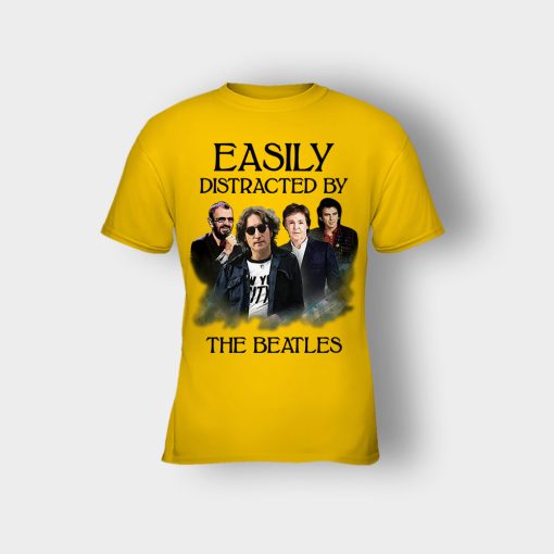 Easily-Distracted-by-The-Beatles-Kids-T-Shirt-Gold