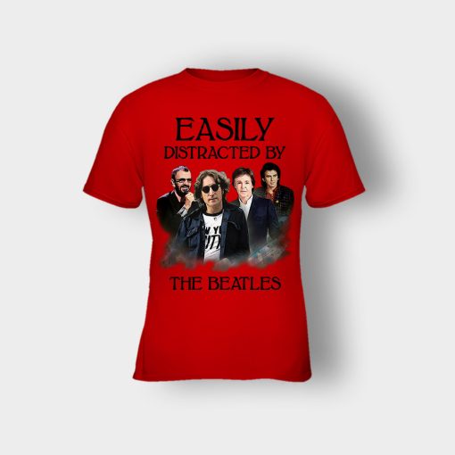 Easily-Distracted-by-The-Beatles-Kids-T-Shirt-Red