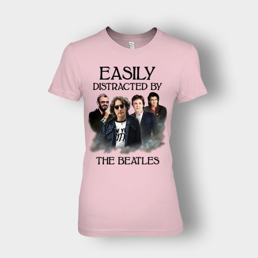 Easily-Distracted-by-The-Beatles-Ladies-T-Shirt-Light-Pink