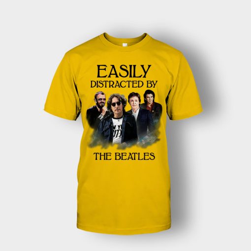 Easily-Distracted-by-The-Beatles-Unisex-T-Shirt-Gold