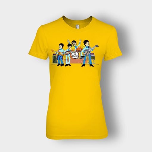 English-rock-band-The-Beatles-Ladies-T-Shirt-Gold