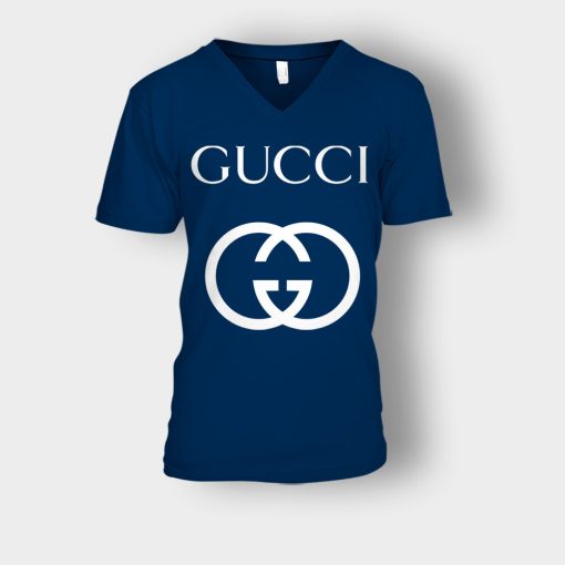 Fashion-Gucci-Art-Unisex-V-Neck-T-Shirt-Navy