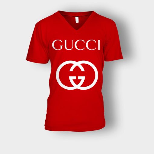 Fashion-Gucci-Art-Unisex-V-Neck-T-Shirt-Red