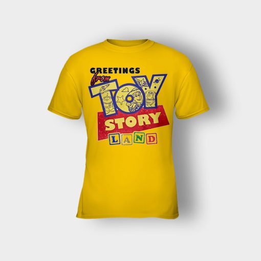 Geetings-From-Disney-Toy-Story-Land-Kids-T-Shirt-Gold
