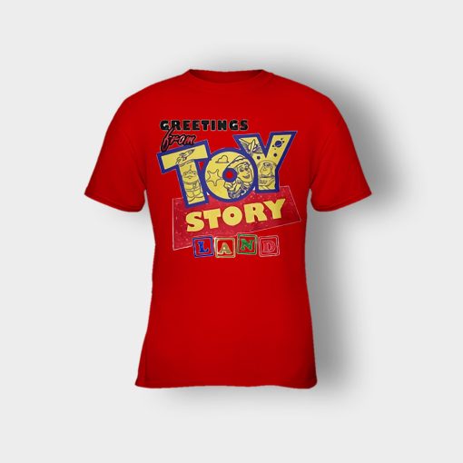 Geetings-From-Disney-Toy-Story-Land-Kids-T-Shirt-Red