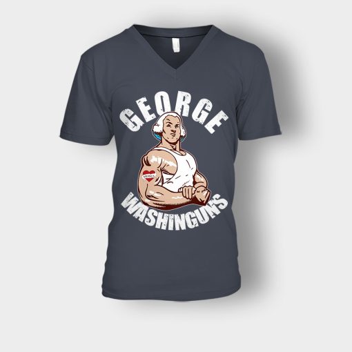 George-Washinguns-George-Washington-Unisex-V-Neck-T-Shirt-Dark-Heather