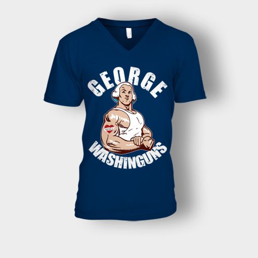 George-Washinguns-George-Washington-Unisex-V-Neck-T-Shirt-Navy