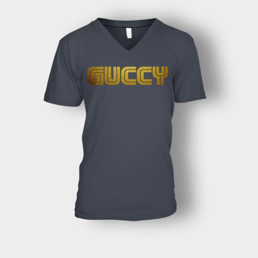 Gold-Guccy-Unisex-V-Neck-T-Shirt-Dark-Heather