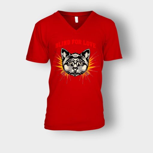 Gucci-2019-Cat-Blind-For-You-Unisex-V-Neck-T-Shirt-Red