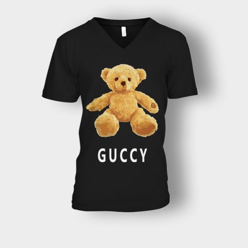 Gucci-Bear-Flush-Unisex-V-Neck-T-Shirt-Black