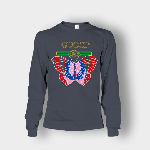 Gucci-Blk-Butterfly-Unisex-Long-Sleeve-Dark-Heather