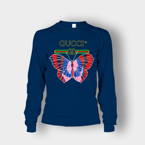 Gucci-Blk-Butterfly-Unisex-Long-Sleeve-Navy