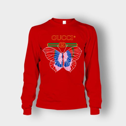 Gucci-Blk-Butterfly-Unisex-Long-Sleeve-Red