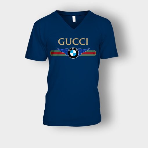 Gucci-Bmw-Unisex-V-Neck-T-Shirt-Navy