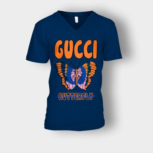 Gucci-Butterfly-Inspired-Unisex-V-Neck-T-Shirt-Navy